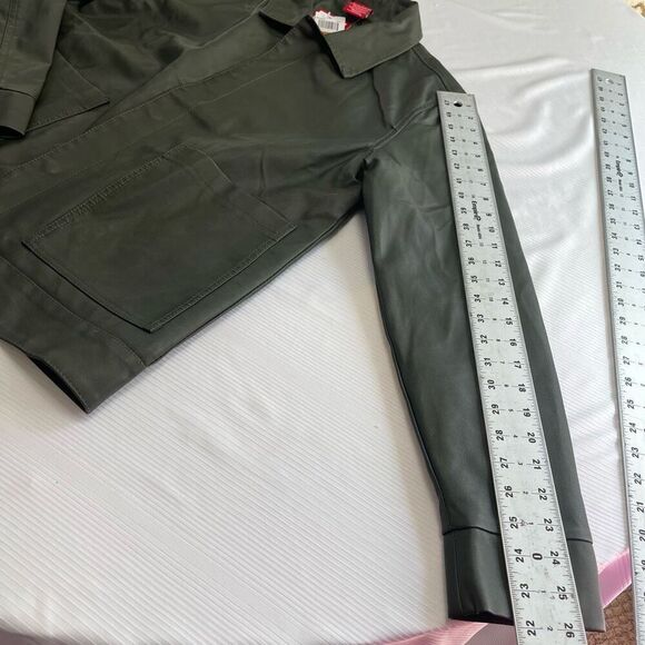 NWT Ring Of Fire Faux Leather Dark Green Jacket Size Small New - Picture 3 of 7
